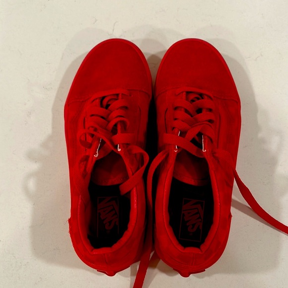 Kids Red Vans Size 3 - Picture 3 of 3